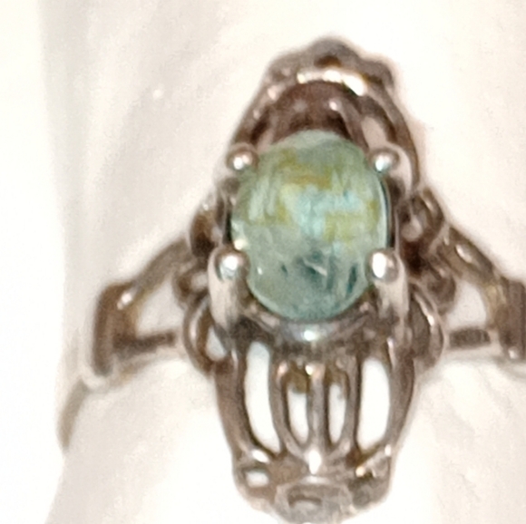 Vintage Art Nouveau/Art Deco Style Sterling Gemstone Ring - Picture 13 of 15